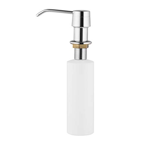 Designer Messing Seifenspender Küche, Einbau Seifenspender für Arbeitsplatte Spüle Spender Spülmittel Küche Spuelmittelspender Dispenser Einbauseifenspender Spülmittelspender-für-Küche (Chrom) von Bluewater Armaturen