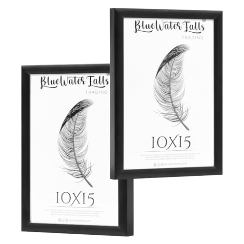 Bluewaterfalls Trading 2x Bilderrahmen Aluminium | Bilderrahmen 10x15 cm aus bruchsicherem Plexiglas | Bilderrahmen Alu (Schwarz) von Bluewaterfalls Trading