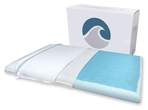 Bluewave Bedding Kissen, schmal, superdünn, mit Gel-Infused Memory Foam Kissen Ultra Slim (Plush) blau von Bluewave Bedding