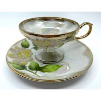 Gc Japan Handbemalte Perlmutt Teetasse Und Untertasse von Bluewillowteashop