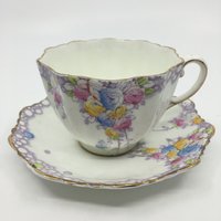 Paragon Double Warrant Sommer Rosen Teetasse Mit Untertasse von Bluewillowteashop