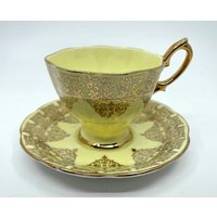Royal Albert Gelb Und Gold Teetasse Untertasse von Bluewillowteashop