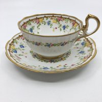 Royal Albert Krone China "Gaiety" Teetasse Und Unterteller Set von Bluewillowteashop