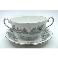 Royal Albert Silber Ahorn Double Handled Suppenschüssel Mit Unterteller von Bluewillowteashop