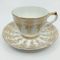 Royal Grafton Gold Filigran Auf Weiß von Bluewillowteashop