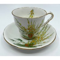 Royal Stafford "Besen" Handbemalte Teetasse Und Untertasse von Bluewillowteashop
