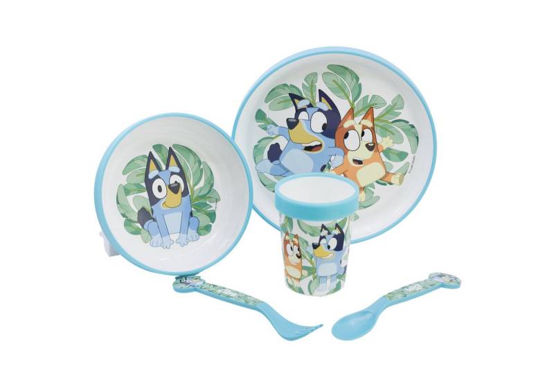 Bluey Kindergeschirr-Set Bluey Bingo Kinder Geschirr-Set 5 tlg antirutsch (5-tlg), 1 Personen, BPA-Frei, Becher Besteck Teller Schüssel von Bluey