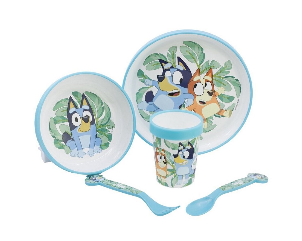 Bluey Kindergeschirr-Set Bluey Teller-Set Mikrowellengeeignet 5-teiliges Kindergeschirr von Bluey