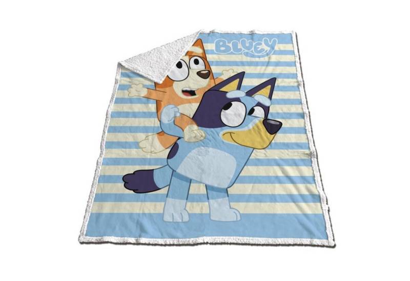 Wohndecke Fleecedecke Sherpa – Kuschelige Kinderzimmerdecke im Bluey-Design, Bluey von Bluey