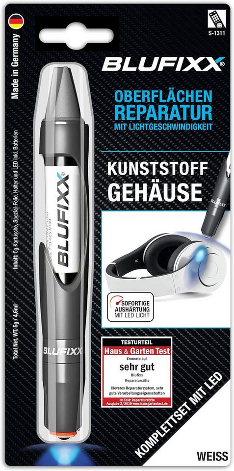 Blufixx Kunststoff-Reparaturset BLUFIXX Smart-Repair Spezial Set (Kunststoffgehäuse) PW WEISS von Blufixx