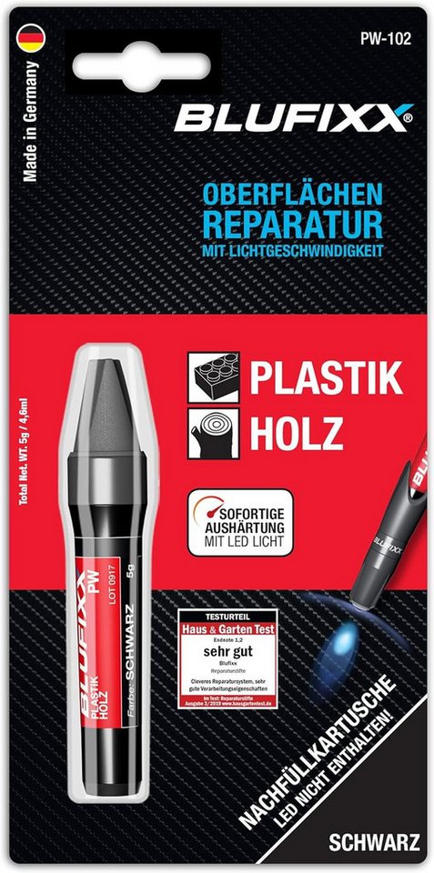 Blufixx Reparatur-Set BLUFIXX Smart-Repair Plastik Holz Kartusche SCHWARZ 5g von Blufixx