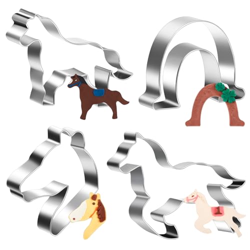Blulu 4 Stück Keksausstecher Pferd Ausstechform aus Edelstahl Pony Hufeisen und Pferdekopf Ausstecher Plätzchenausstecher für Weihnachten Geburtstag Pferd Backform für Pferdenudeln Schokopferd Blulu 4 Stück Keksausstecher Pferd Ausstechform aus Edelstahl Pony Hufeisen und Pferdekopf Ausstecher Plätzchenausstecher für Weihnachten Geburtstag Pferd Backform für Pferdenudeln Schokopferd von Blulu