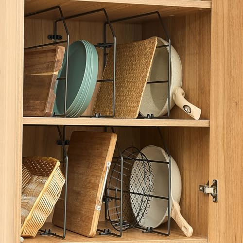 Blulu Backblech-Organizer, 30,5 x 50,8 cm, Trennwände für Schränke, Küchenschrank, Trennwände, vertikal, für Backbleche, Chrom-Pfannenregal, Aufbewahrungsdrähte für Küchenschränke (schwarz), 6 Stück Blulu Backblech-Organizer, 30,5 x 50,8 cm, Trennwände für Schränke, Küchenschrank, Trennwände, vertikal, für Backbleche, Chrom-Pfannenregal, Aufbewahrungsdrähte für Küchenschränke (schwarz), 6 Stück von Blulu