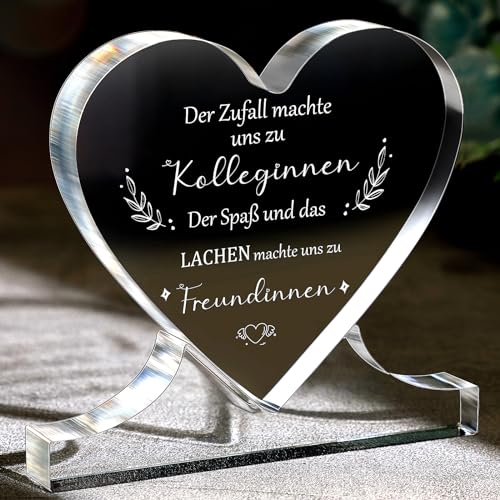 Blulu Abschiedsgeschenk für Kollegen Herz Acryl mit Gravur Jobwechsel Geschenk Ruhestand Tischdekoration Dankeschön Geschenke Freundschaftsgeschenke Geburtstagsgeschenk für Frauen Kollegin Freundin von Blulu