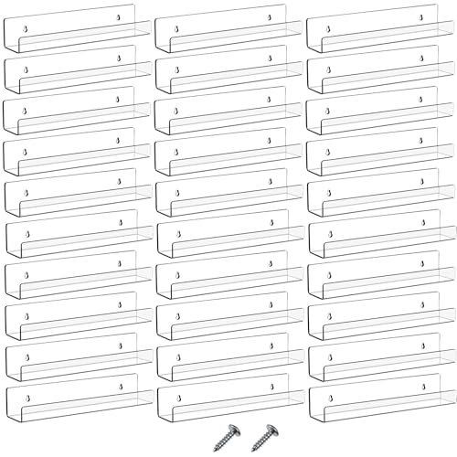 Blulu Schweberegal aus Acryl, Wandmontage, unsichtbares Acrylregal, Ledge schwebendes Bücherregal für Wohnzimmer, Büro, Schlafzimmer, Badezimmer, Küche, Dekoration, platzsparend, 30 Stück Blulu Schweberegal aus Acryl, Wandmontage, unsichtbares Acrylregal, Ledge schwebendes Bücherregal für Wohnzimmer, Büro, Schlafzimmer, Badezimmer, Küche, Dekoration, platzsparend, 30 Stück von Blulu