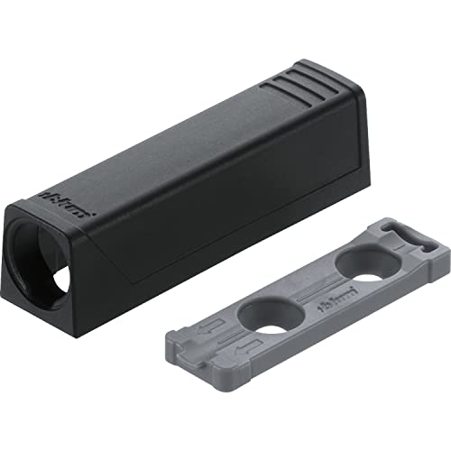 BLUM TIP-ON gerade Adapterplatte 956.1201, Kurzversion, carbonschwarz von Blum