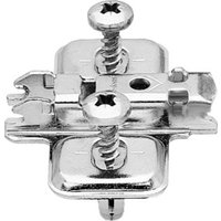 Blum CLIP Montageplatte, kreuz, Stahl, EXPANDO (vormontierte Spezialschrauben mit Spreizdübel), HV: Langloch, vernickelt von Blum
