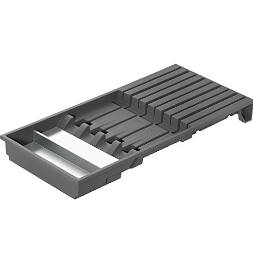 Blum AMBIA-LINE Messerhalter, Breite 186 mm Länge 409mm, für 4 große und 5 kleine Messer, Edelstahl, Oriongrau Matt, 9 Messer, Küchen Organizer von Blum