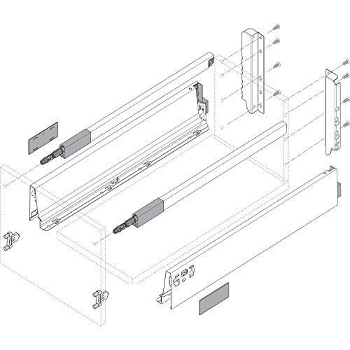 Blum Tandembox antaro C-Reling Schubladenschienen-Set | 1 Paar, 30kg 350mm | Vollauszug Blumotion, seidenweiß von Blum