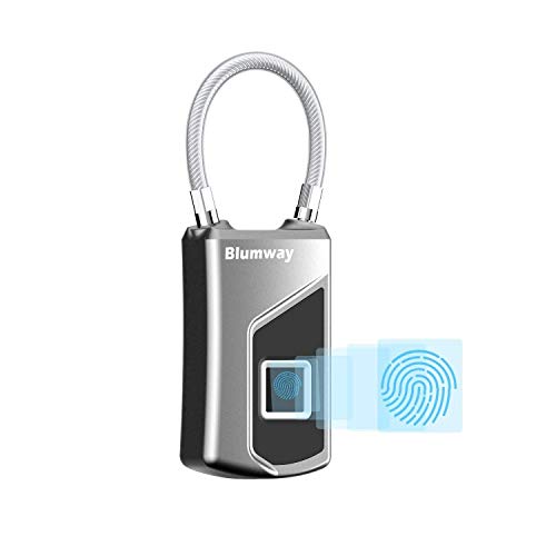 BlumWay Fingerabdrucksperre, Intelligentes Fingerabdruckschloss IP66 Wasserdichter Smart Schloss Fingerprint, geeignet für Tür, Koffer, Rucksack, Fitnessraum, Fahrrad von BlumWay