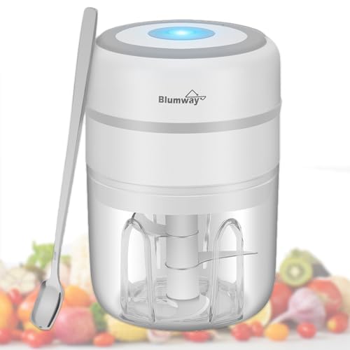 BlumWay Mini Zwiebelschneider, 250ML Mini Knoblauchhacker Gemüsezerkleinerer Elektrisch Zerkleinerer mit 3 Scharfen Klingen für Knoblauch Gemüse Obst Fleisch Multizerkleinerer BlumWay Mini Zwiebelschneider, 250ML Mini Knoblauchhacker Gemüsezerkleinerer Elektrisch Zerkleinerer mit 3 Scharfen Klingen für Knoblauch Gemüse Obst Fleisch Multizerkleinerer von BlumWay