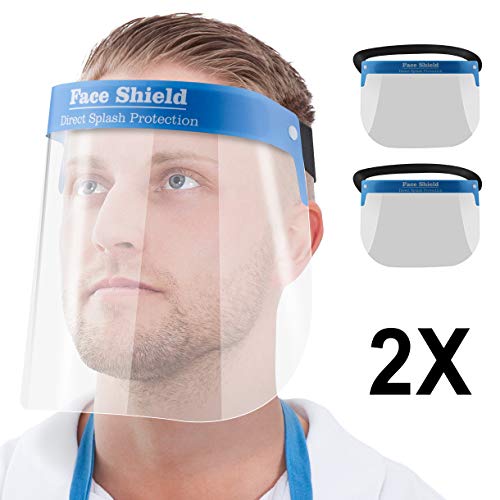 Blumax 2X Gesichtsschutz-Schirm Augenschutz Spuckschutz Face-Shield Schutzschild Gesichtsschirm (2) von Blumax