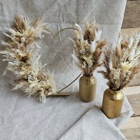 Trockenblumen Strauß Boho Mit Vase Gold Hochzeit Tischdeko Diy Geschenk von BlumeGeschenk
