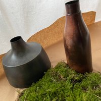 Metallvase Vase Blech Trockenblumen Boho Flasche Bottle Skandi Schwarz von Blumello