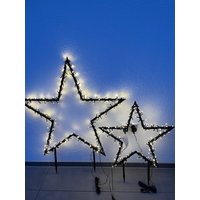 Stern Stecker Garten Outdoor Lichterkette Led 2 Größen Luca Weihnachten Deko 1 M Stan Metall Timer von Blumello