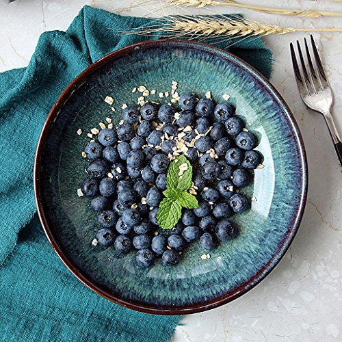 Blumen Pinellia Vintage Ink Green Ceramic Bowl Große Kapazität Obstteller Salatplatte Kreative Unterglasur Farbe Startseite Ramen Schüssel Geschirr von Blumen Pinellia