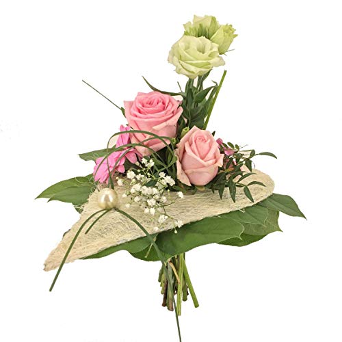 Blumenstrauß -Valentin- Blumenversand zum Wunschtermin - Rosen, Gerbera und Eustoma mit reichlich Beiwerk von Blumen-Senf