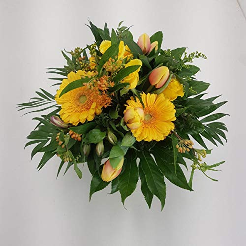 Blumenstrauß -Sonnengruß- mit kostenloser Glückwunschkarte/handgeschrieben von Blumen-Senf