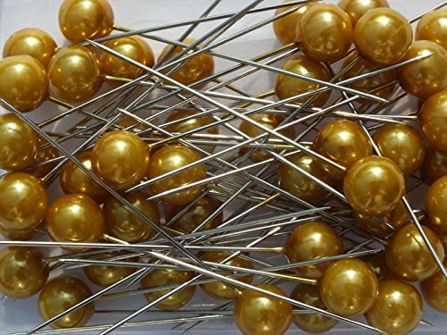 erlen-Nadeln Rosen-Deko-Nadeln Perle GOLD MATT 10mm 50 Stück ACHTUNG! KEINE STECKNADELN von Blumen-Senf