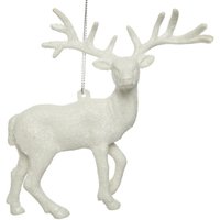 Christbaumschmuck Hirsch Weiß - Gitter, Kunststoff 14 X cm von BlumenEber
