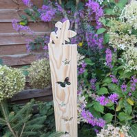 Elfe Gartenfee Und Schmetterlinge Aus Holz 100 cm Hoch Gartenstecker Elfenstecker Garten Deko Fee Figur Gartendeko von BlumenTornadoDE