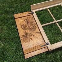 Fensterladen Holzdeko Wanddeko Holz Landhaus Garten Deko Für Fenster Außen Wand Rustikale Gartendeko Balkon Terrasse von BlumenTornadoDE