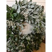 Kranz Eichenblätte & Schleierkraut | Deko Natur Floristik Türkranz Tischkranz von Blumenamplatzlstore