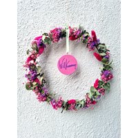 Flower Hoop - Loop Trockenblumenkranz Statize Standflieder Eukalyptus Lila Pink von BlumenatelierShop