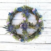 Friedenszeichen Peace Zeichen Trockenblumen Blaues Wunder von BlumenatelierShop