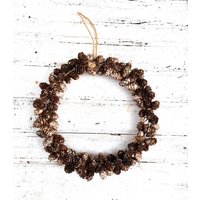 Naturkranz Zapfenkranz Gold Fensterdekoration Zum Hängen von BlumenatelierShop