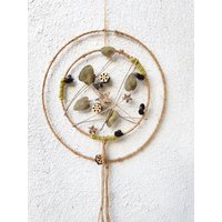 Wandkranz Türkranz Trockenkranz Hoop Kranz Trockenblumenkranz Trockenblumen Boho Style Natur Windspiel von BlumenatelierShop