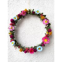 Wandkranz Türkranz Trockenkranz Hoop Loop Kranz Trockenblumenkranz Trockenblumen Boho Style von BlumenatelierShop