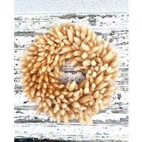 Wandkranz Türkranz Trockenkranz Kranz Trockenblumenkranz Trockenblumen Boho Style Lagurus Natur von BlumenatelierShop