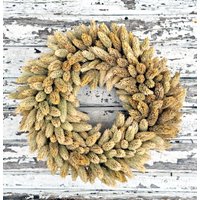 Wandkranz Türkranz Trockenkranz Kranz Trockenblumenkranz Trockenblumen Boho Style Phalaris Natur von BlumenatelierShop