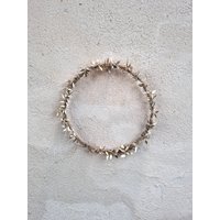 stacheldrathpflanze Calocephalus Kranz Mit Ruskus in Silber von BlumenatelierShop