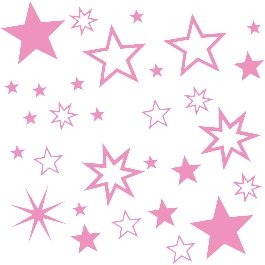 30 Stück rosa / hellrosa Sterne Aufkleber, Mix-Set, Fensterdekoration zu Weihnachten Fensterbild / Fensteraufkleber, Wandtattoo Deko Sticker, Autoaufkleber, Weihnachtsdekoration, Schaufenster In- und Outdoor Sternchen, Autoaufkleber 70001 von Blumenauto