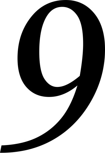 Selbstklebende Hausnummer - 9 - schwarz, 10 cm hoch - Kleben statt Bohren, Aufkleber für den Aussenbereich, Ziffer, Zahlen von Blumenauto