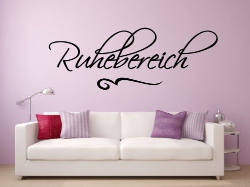 Wandtattoo 68091-58x21 cm, ~ Text: Ruhebereich ~ Wandaufkleber Wandtatoos Sticker Aufkleber für die Wand, Fensterbild, Tapetensticker, Türaufkleber, Tattoo aus Markenfolie - aus 32 Farben wählen von Blumenauto