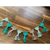 Girlande, Makramee, Wimpelkette, Deko, Wohndeko, Wandbehang, Boho, Kinderzimmerdeko, Geschenk von Blumenbeat1