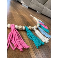 Girlande Mit Tasseln ~ Makramee Wandbehang Wohndeko Wimpelkette Bunte Quasten Wohnmobil Wohnwagen Caravan von Blumenbeat1